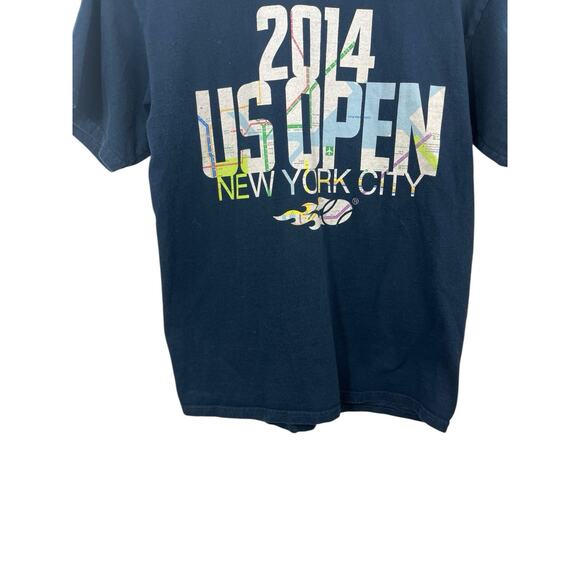 US Open 2014 New York City Medium Blue Tee T Shirt NYC Tennis Subway Train - Picture 8 of 8